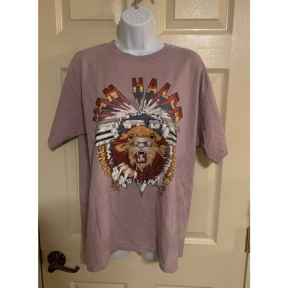 NWOT Forever 21 Pink Van Halen Oversized Tee - Picture 2 of 4